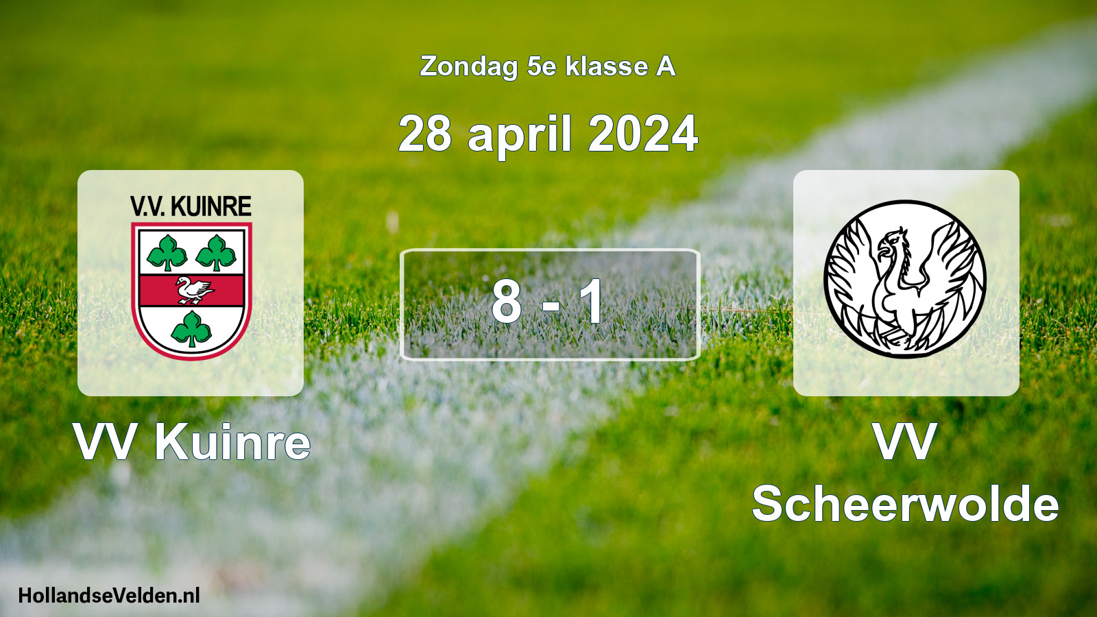 Total number of matches played: VV Kuinre - VV Scheerwolde 8 - 1 (28 April 2024)