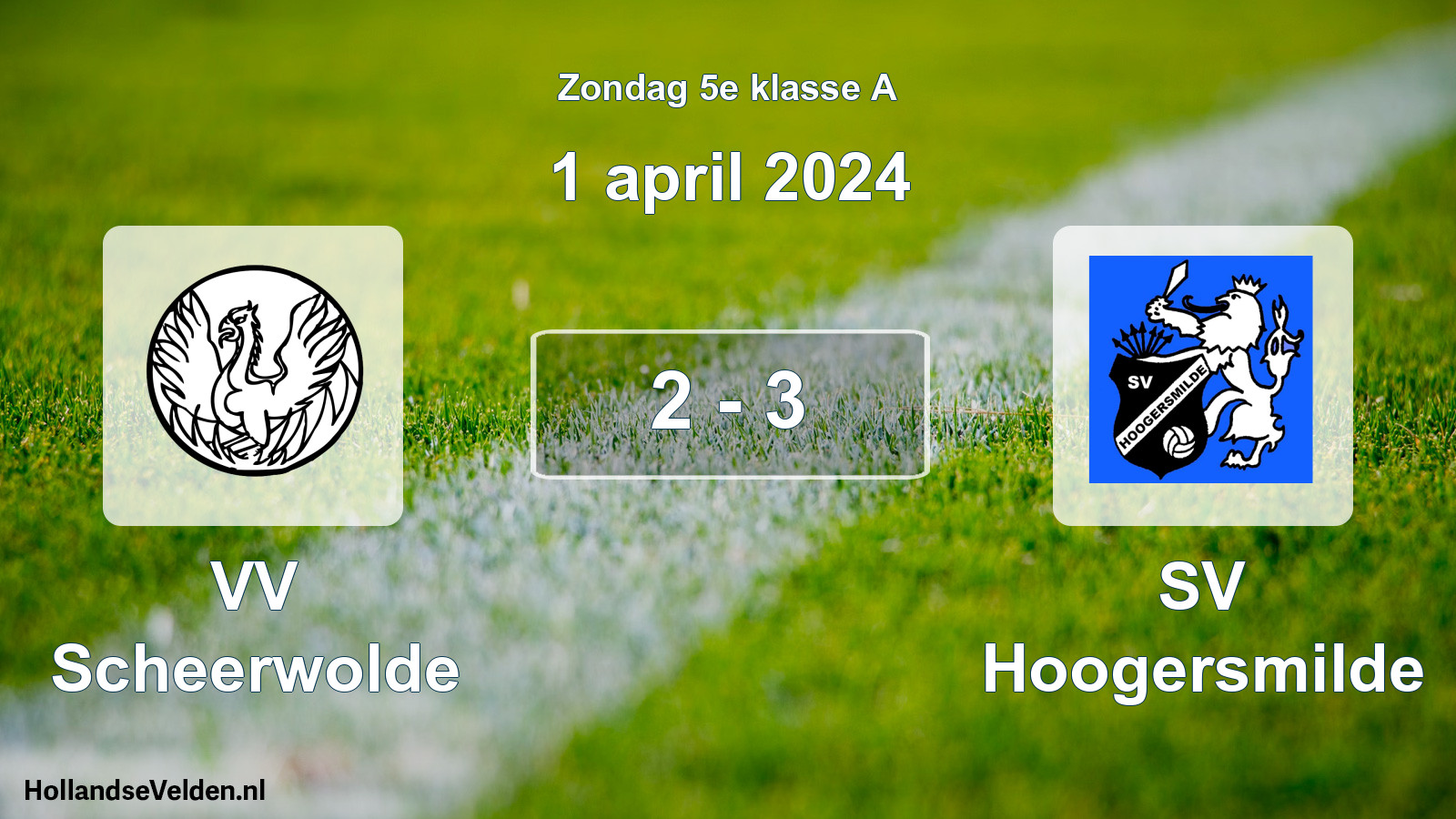 Total number of matches played: VV Scheerwolde - SV Hoogersmilde 2 - 3 (1 April 2024)
