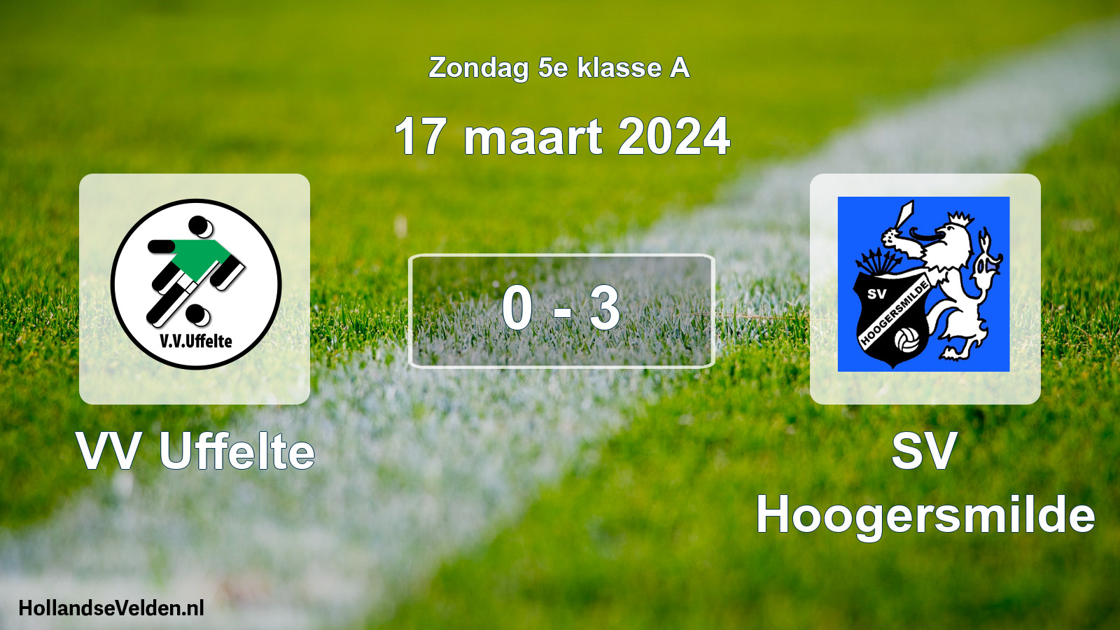 Total number of matches played: VV Uffelte - SV Hoogersmilde 0 - 3 (17 March 2024)