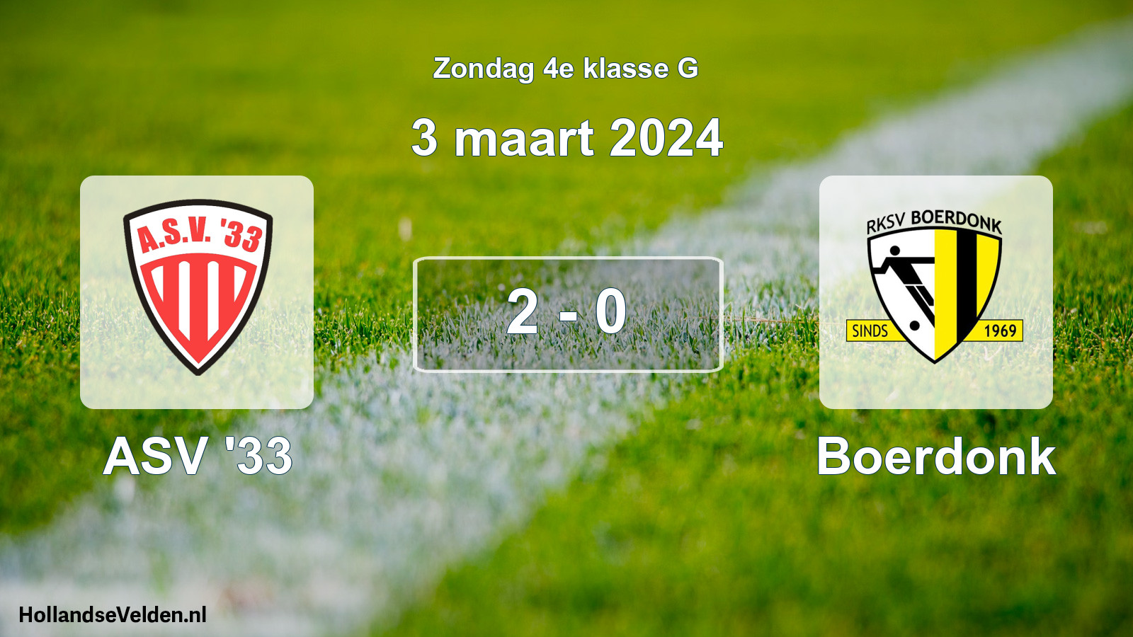Total number of matches played: ASV '33 - Boerdonk 2 - 0 (3 March 2024)