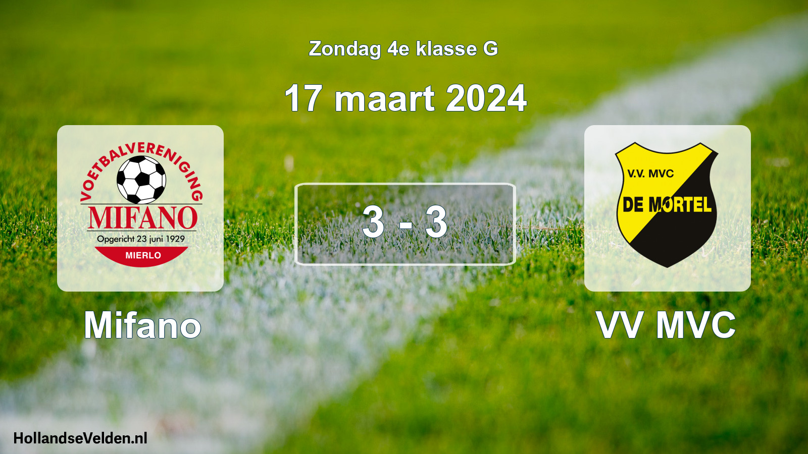 Total number of matches played: Mifano - VV MVC 3 - 3 (17 March 2024)