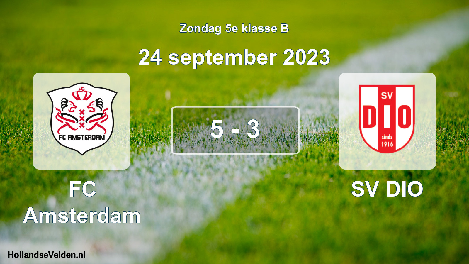 Total number of matches played: FC Amsterdam - SV DIO 5 - 3 (24 September 2023)