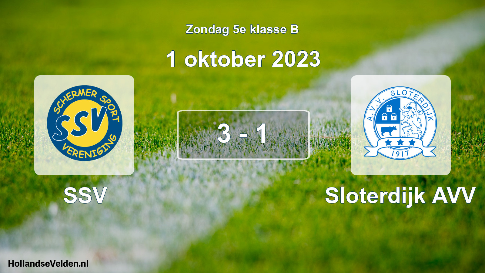 Total number of matches played: SSV - Sloterdijk AVV 3 - 1 (1 October 2023)