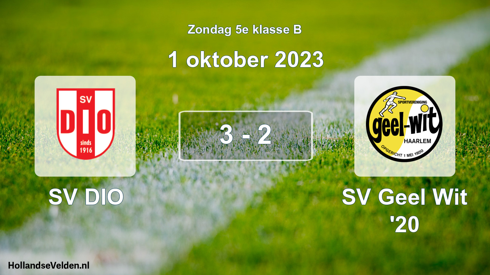 Total number of matches played: SV DIO - SV Geel Wit '20 3 - 2 (1 October 2023)
