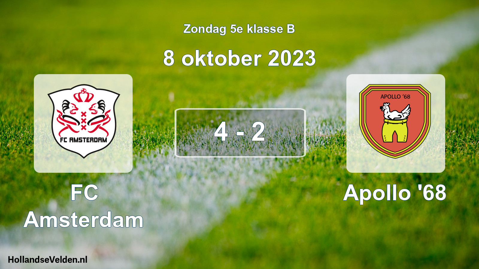 Total number of matches played: FC Amsterdam - Apollo '68 4 - 2 (8 October 2023)