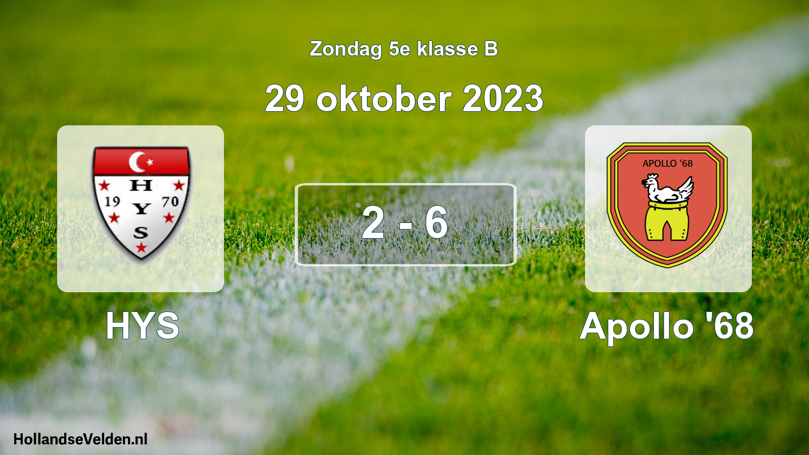 Total number of matches played: HYS - Apollo '68 2 - 6 (29 October 2023)