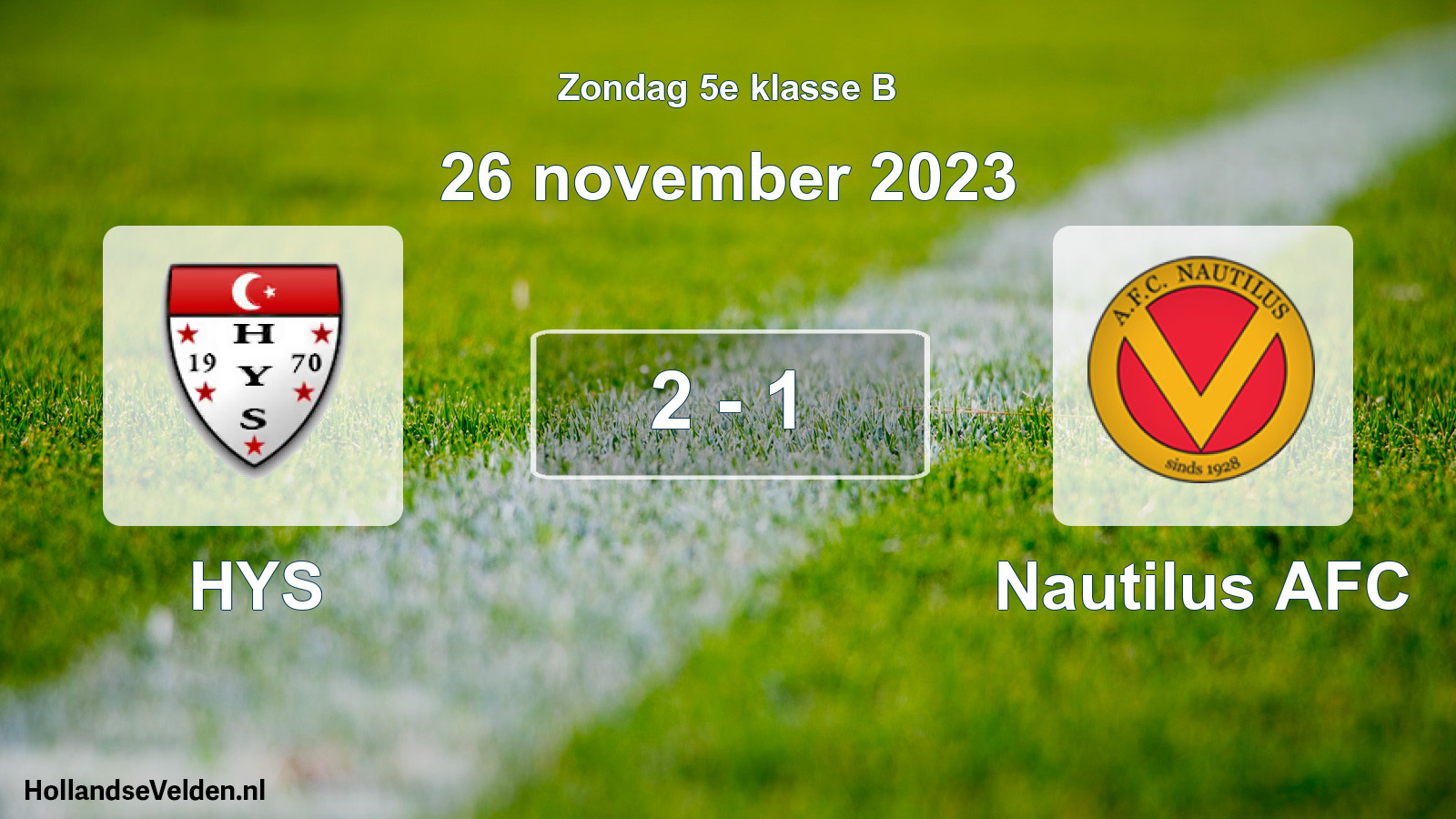 Total number of matches played: HYS - Nautilus AFC 2 - 1 (26 November 2023)