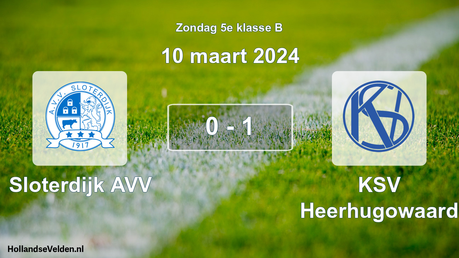 Total number of matches played: Sloterdijk AVV - KSV Heerhugowaard 0 - 1 (10 March 2024)