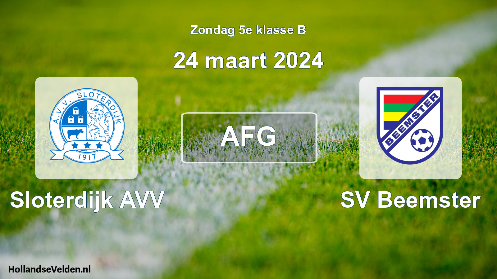 Scheduled Match: Sloterdijk AVV - SV Beemster (24 March 2024)