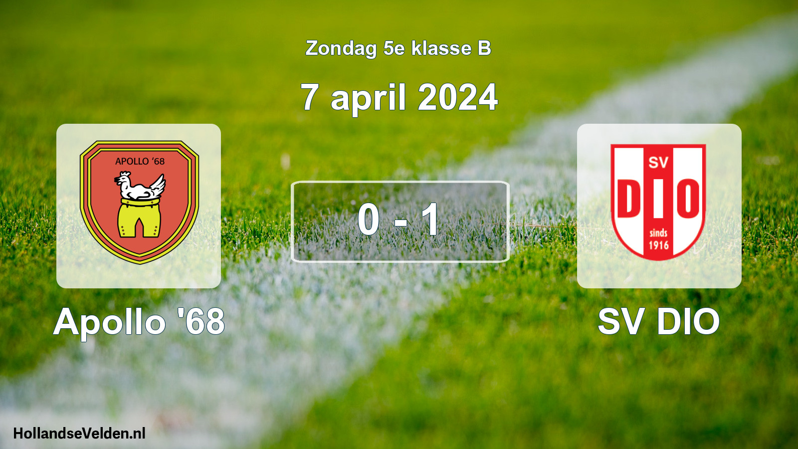 Total number of matches played: Apollo '68 - SV DIO 0 - 1 (7 April 2024)