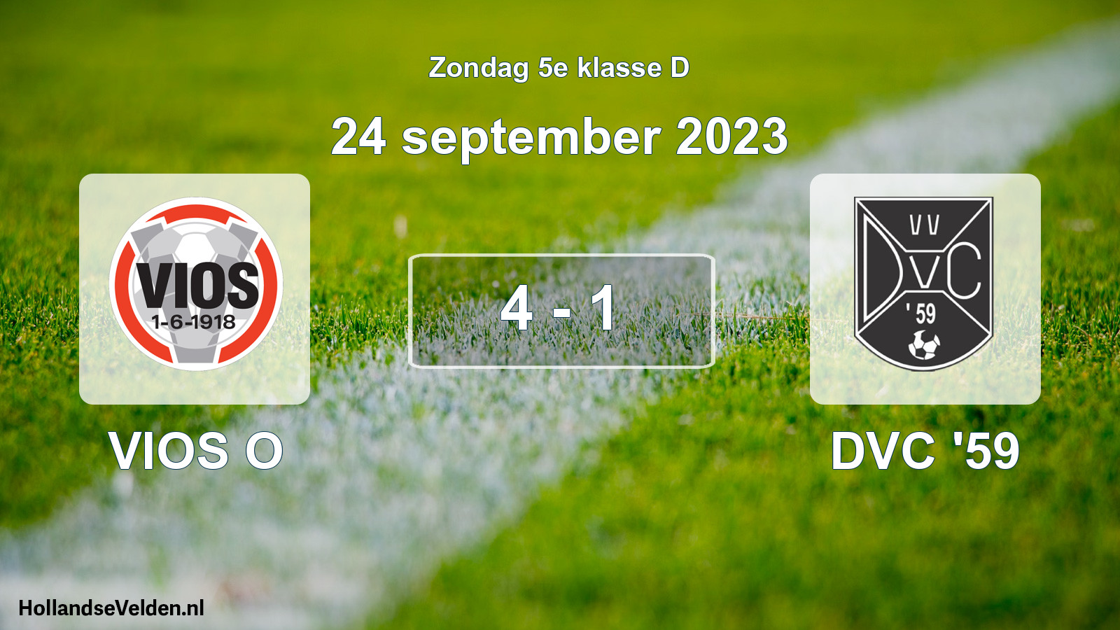 Total number of matches played: VIOS O - DVC '59 4 - 1 (24 September 2023)