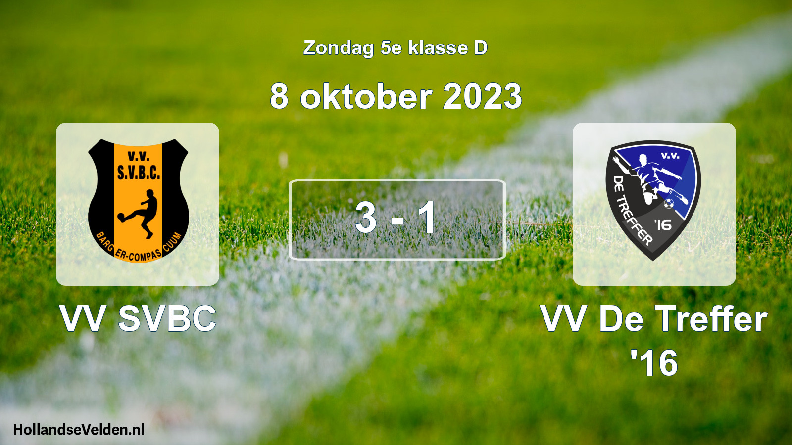 Total number of matches played: VV SVBC - VV De Treffer '16 3 - 1 (8 October 2023)