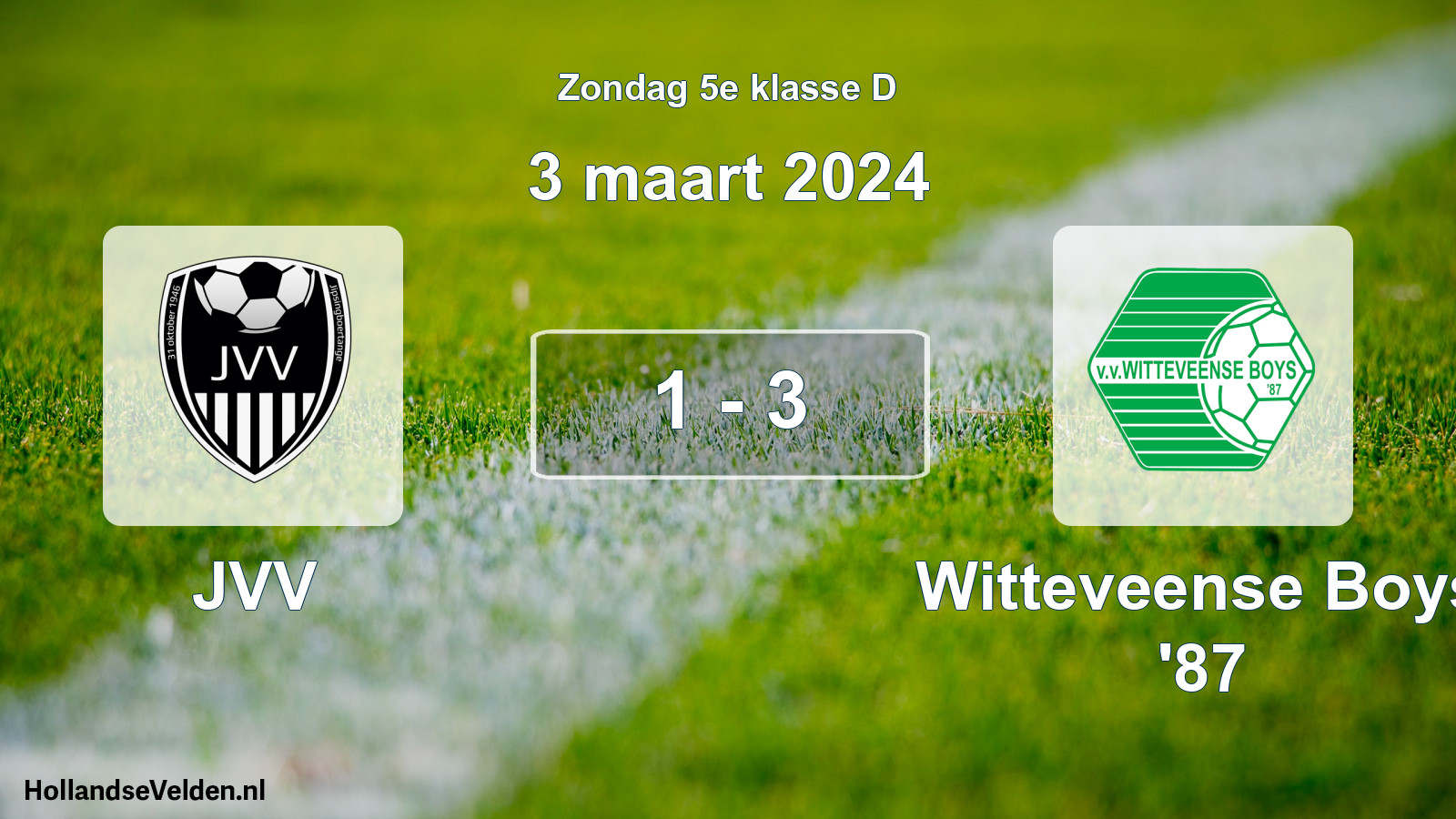 Total number of matches played: JVV - Witteveense Boys '87 1 - 3 (3 March 2024)