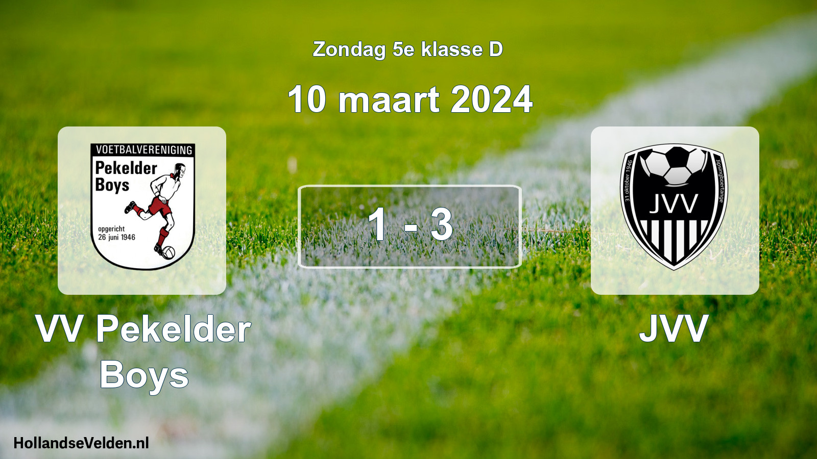 Total number of matches played: VV Pekelder Boys - JVV 1 - 3 (10 March 2024)