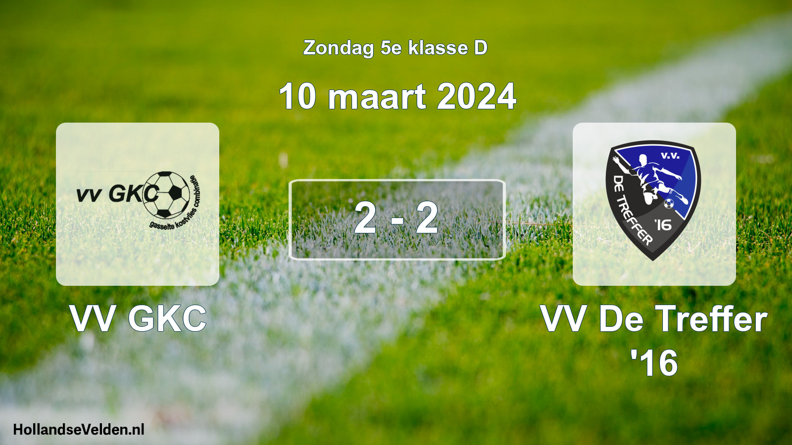 Total number of matches played: VV GKC - VV De Treffer '16 2 - 2 (10 March 2024)