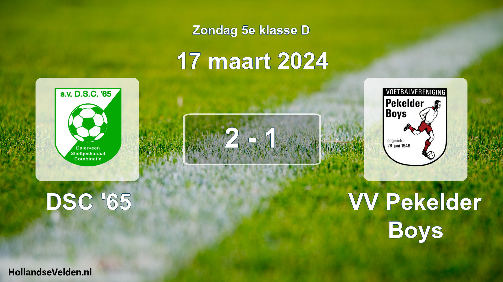 Total number of matches played: DSC '65 - VV Pekelder Boys 2 - 1 (17 March 2024)
