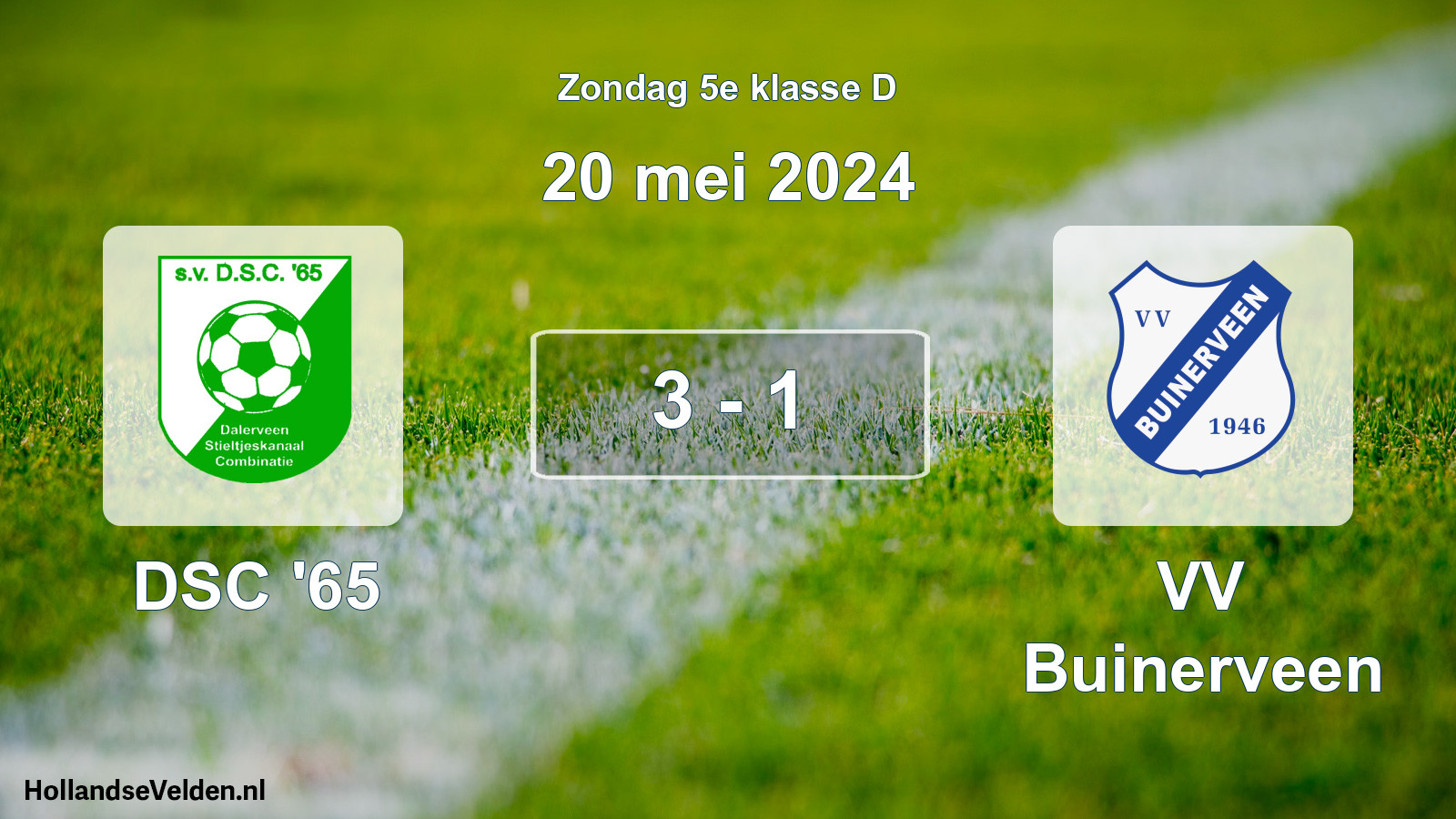 Total number of matches played: DSC '65 - VV Buinerveen 3 - 1 (20 May 2024)
