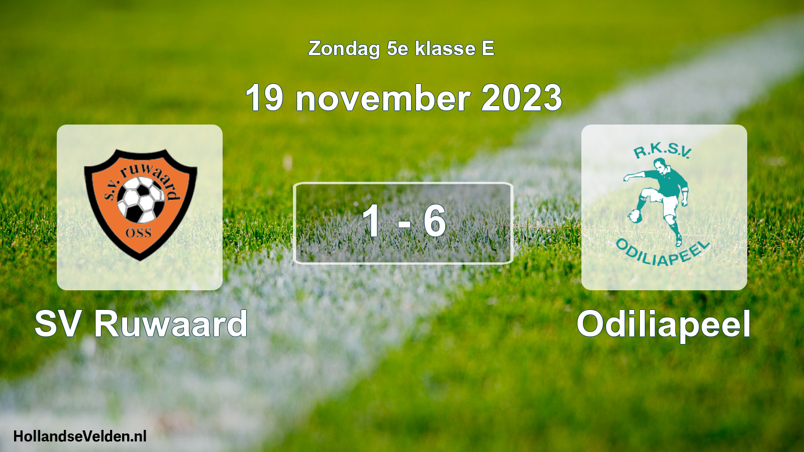 Total number of matches played: SV Ruwaard - Odiliapeel 1 - 6 (19 November 2023)