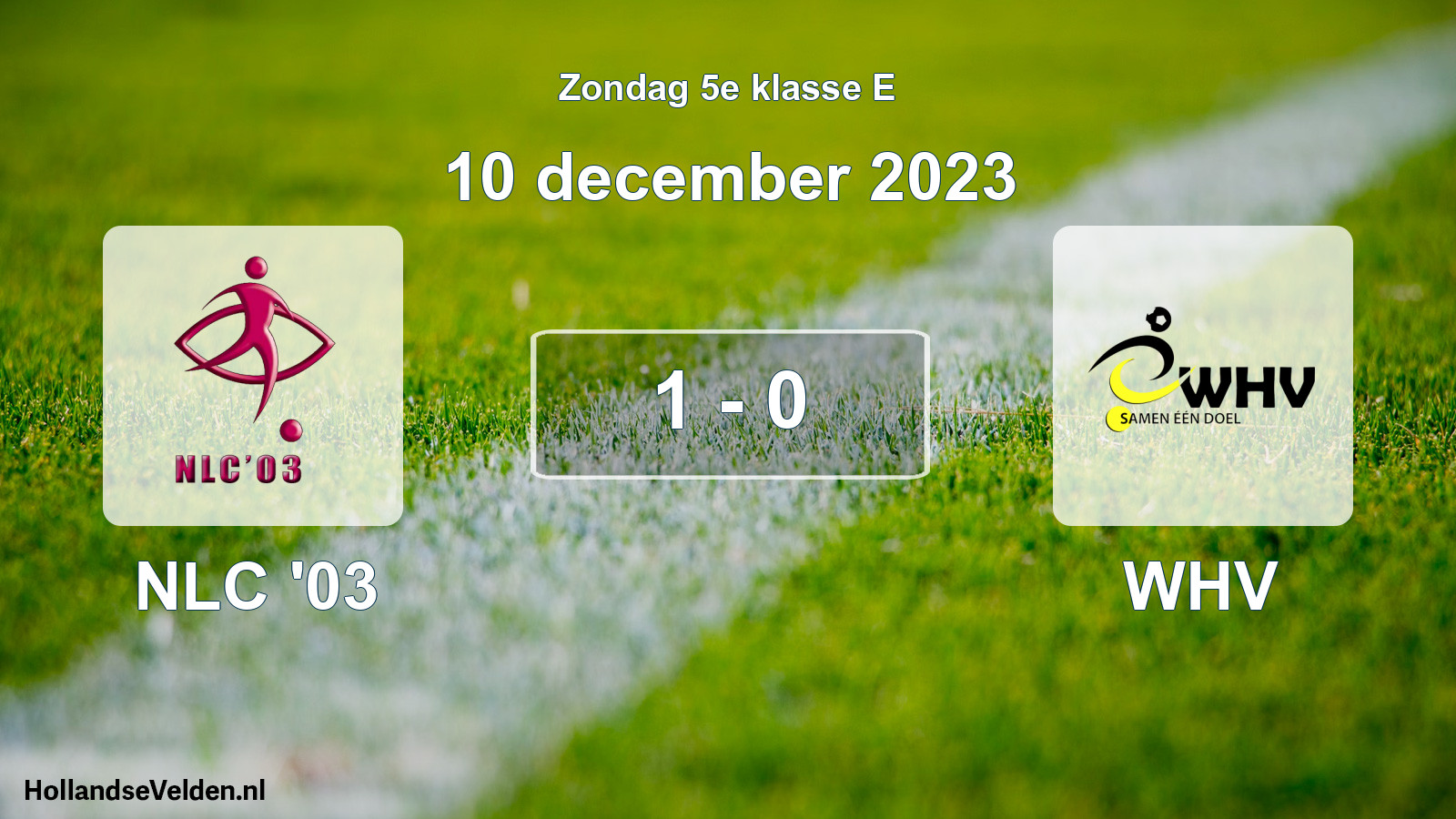 Total number of matches played: NLC '03 - WHV 1 - 0 (10 December 2023)