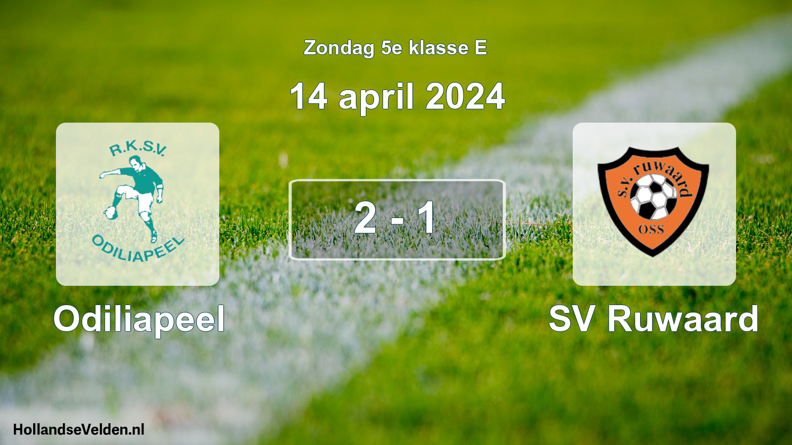 Total number of matches played: Odiliapeel - SV Ruwaard 2 - 1 (14 April 2024)