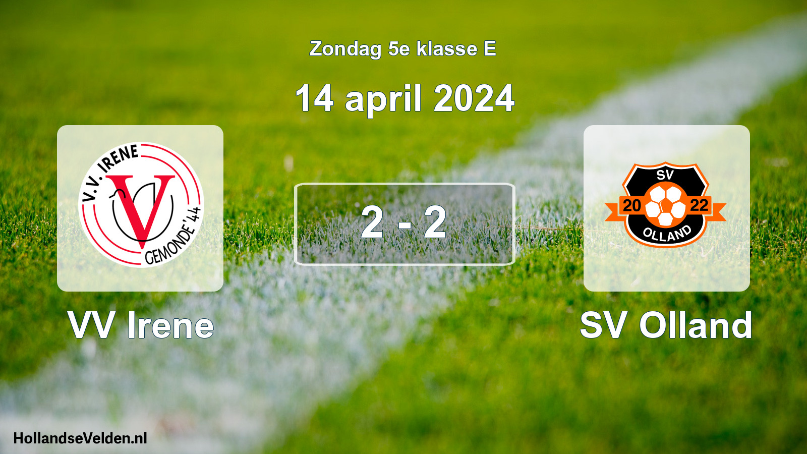 Total number of matches played: VV Irene - SV Olland 2 - 2 (14 April 2024)