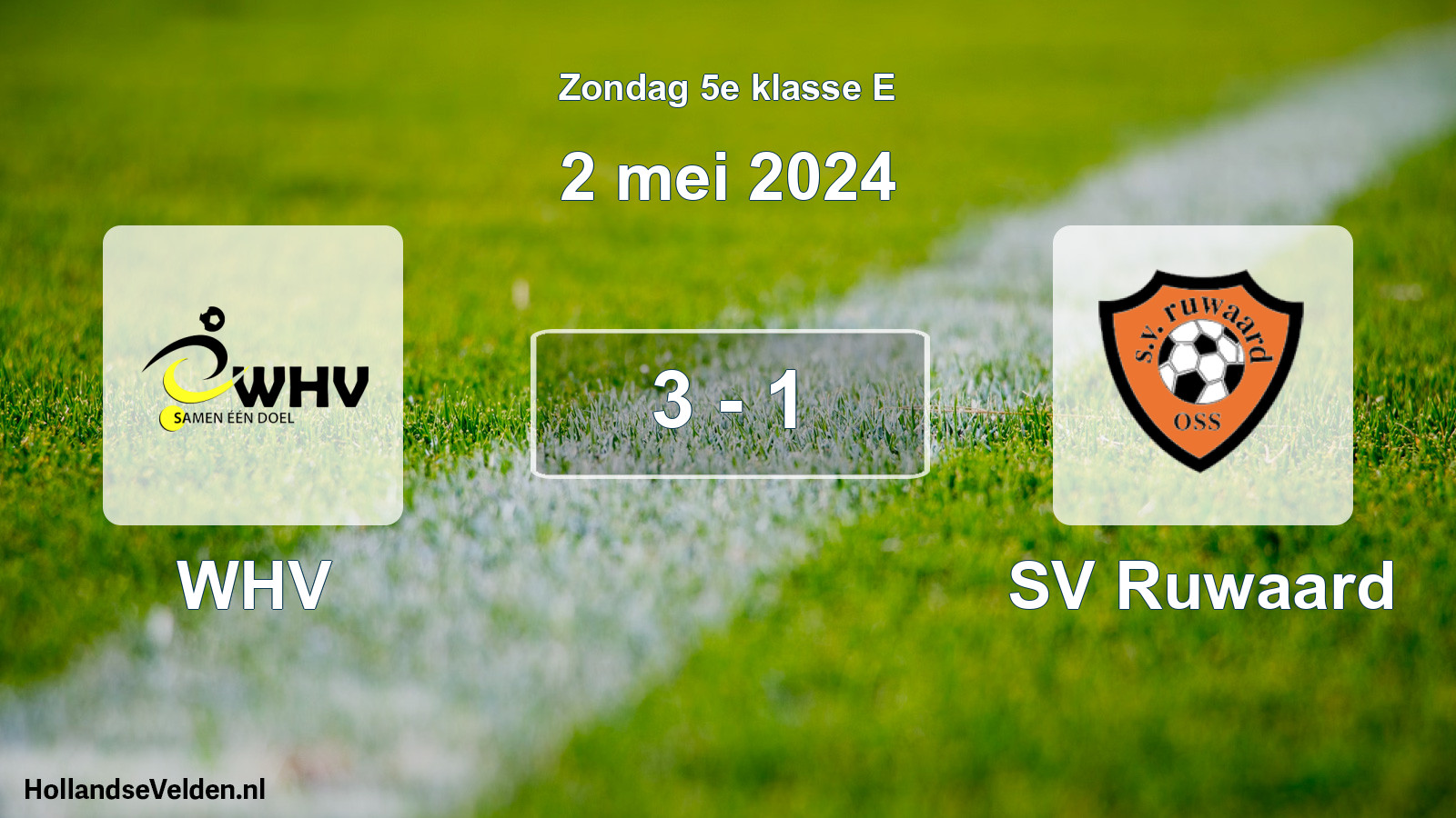 Total number of matches played: WHV - SV Ruwaard 3 - 1 (2 May 2024)
