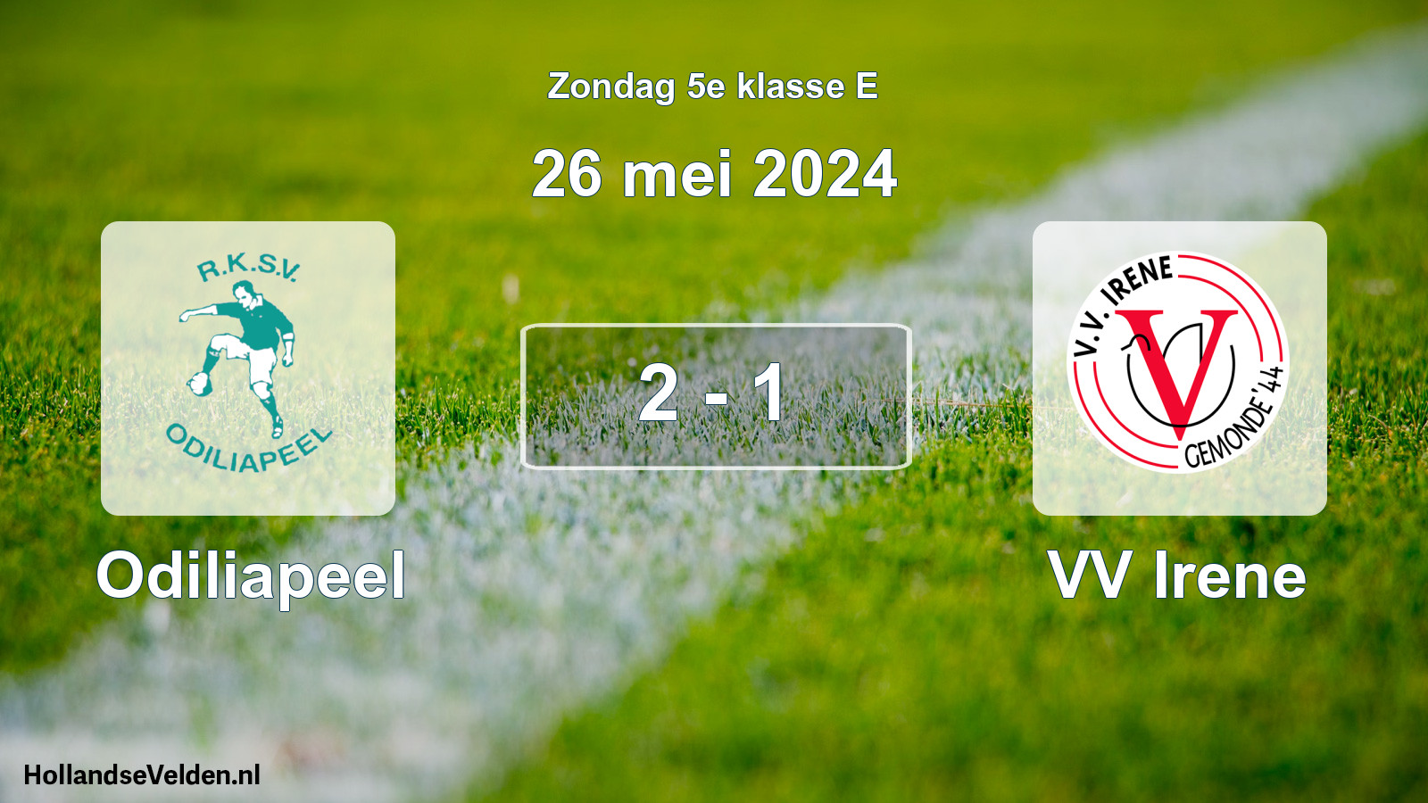 Total number of matches played: Odiliapeel - VV Irene 2 - 1 (26 May 2024)