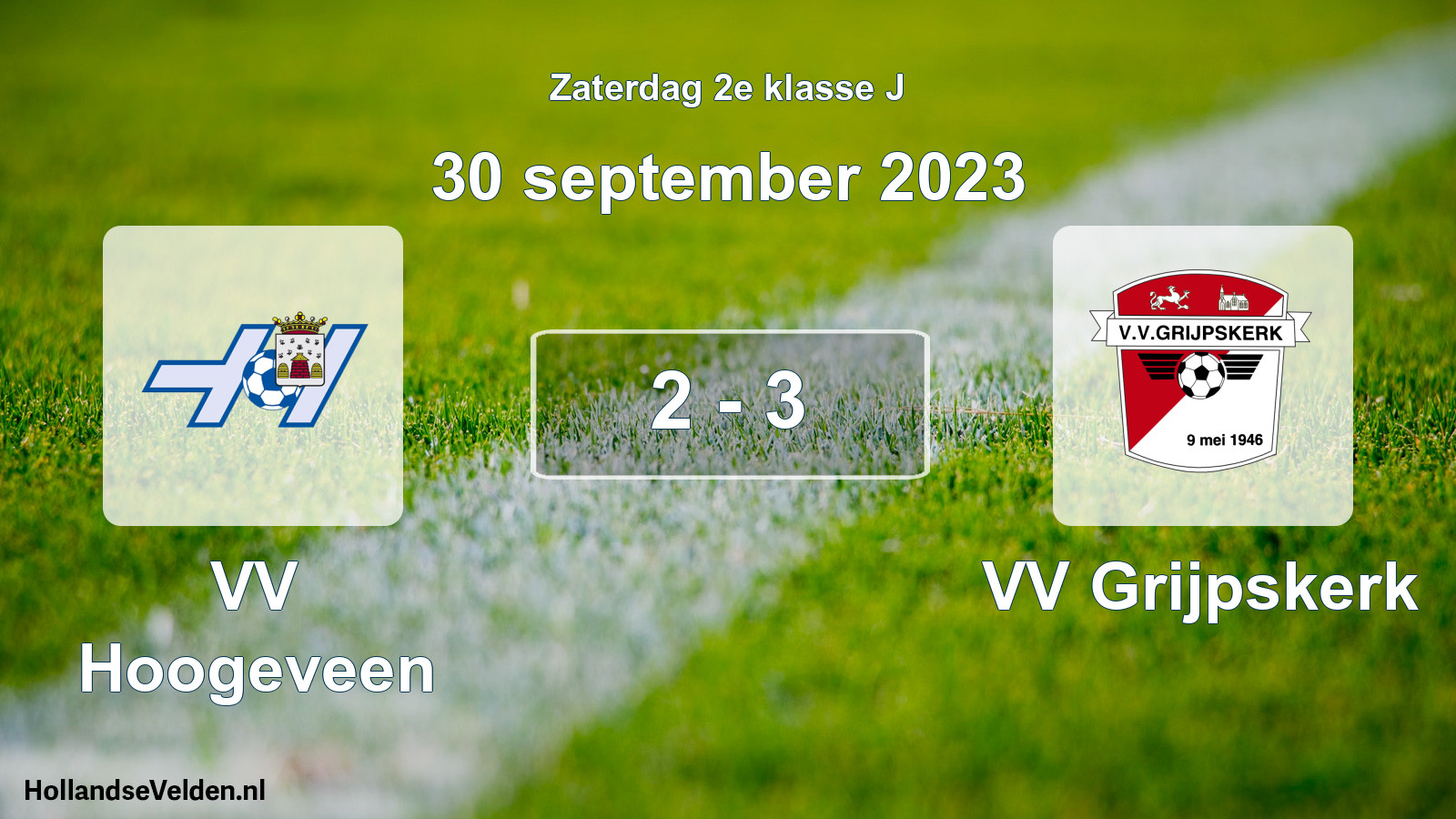 Total number of matches played: VV Hoogeveen - VV Grijpskerk 2 - 3 (30 September 2023)