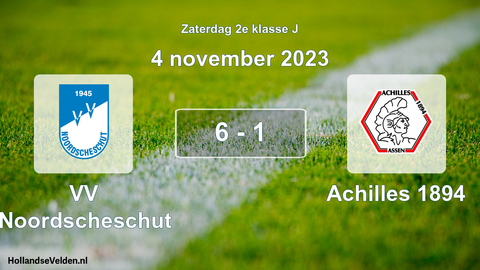 Total number of matches played: VV Noordscheschut - Achilles 1894 6 - 1 (4 November 2023)