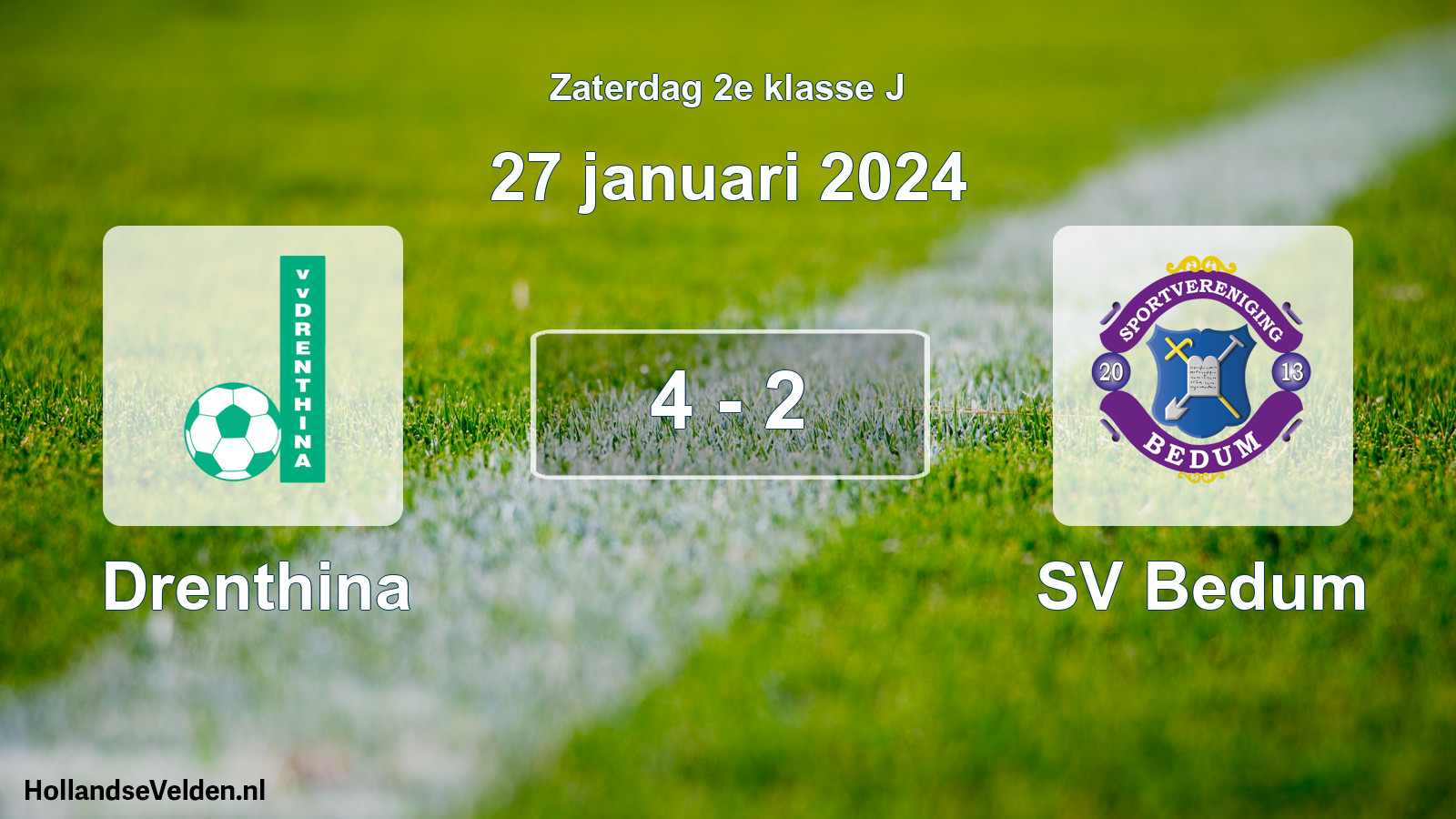Total number of matches played: Drenthina - SV Bedum 4 - 2 (27 January 2024)