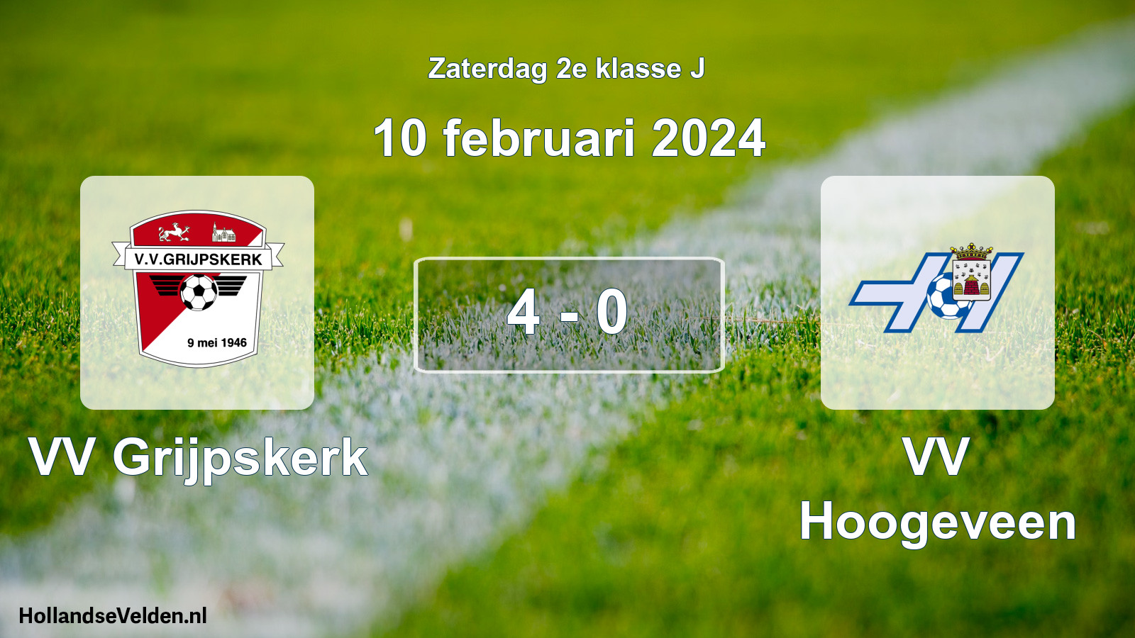 Total number of matches played: VV Grijpskerk - VV Hoogeveen 4 - 0 (10 February 2024)