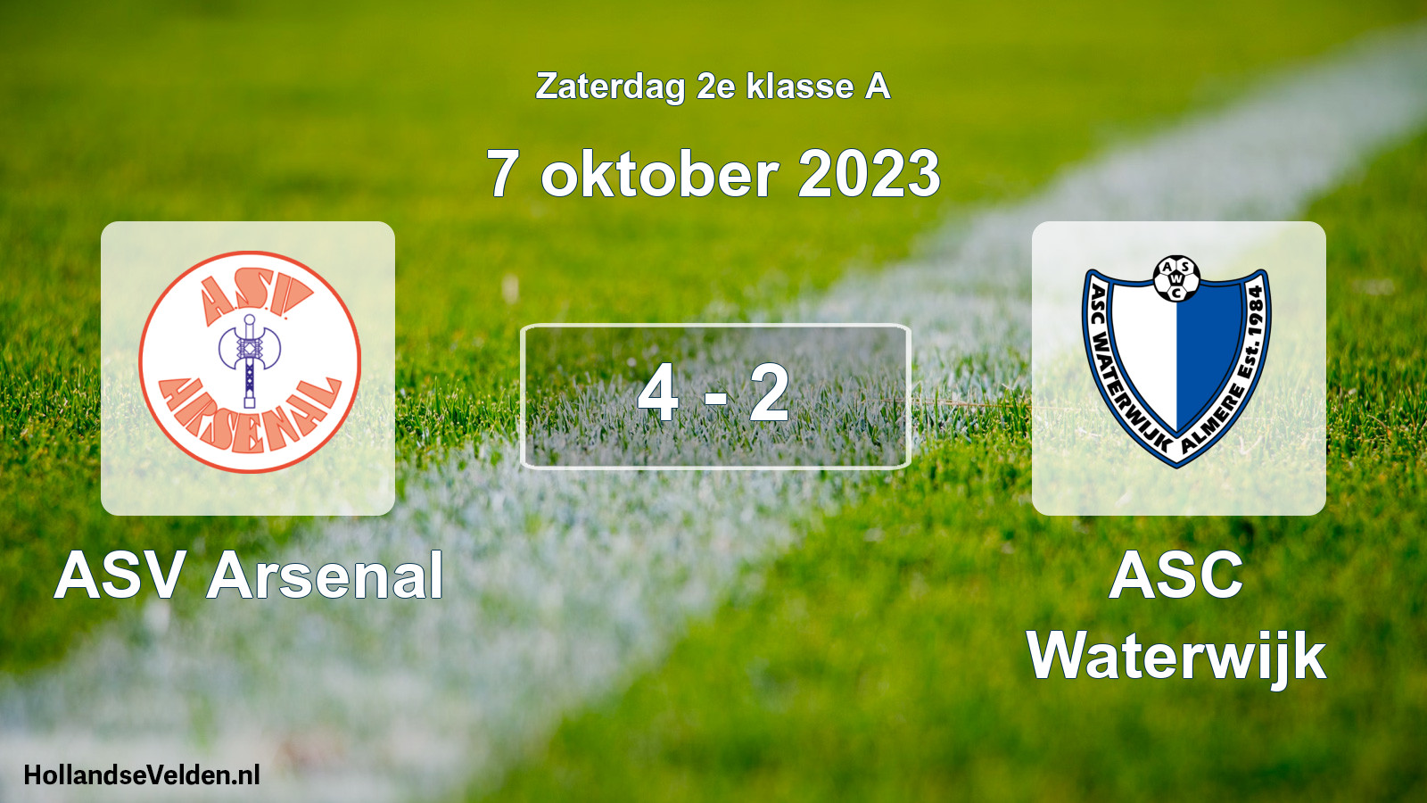 Total number of matches played: ASV Arsenal - ASC Waterwijk 4 - 2 (7 October 2023)
