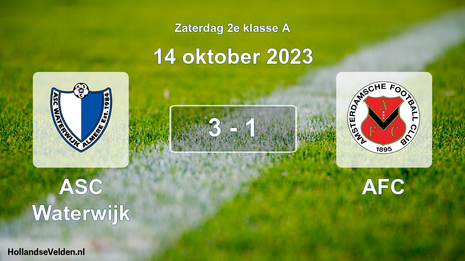Total number of matches played: ASC Waterwijk - AFC 3 - 1 (14 October 2023)