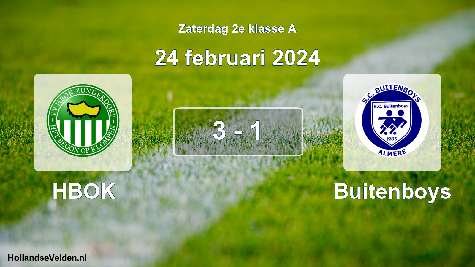 Total number of matches played: HBOK - Buitenboys 3 - 1 (24 February 2024)