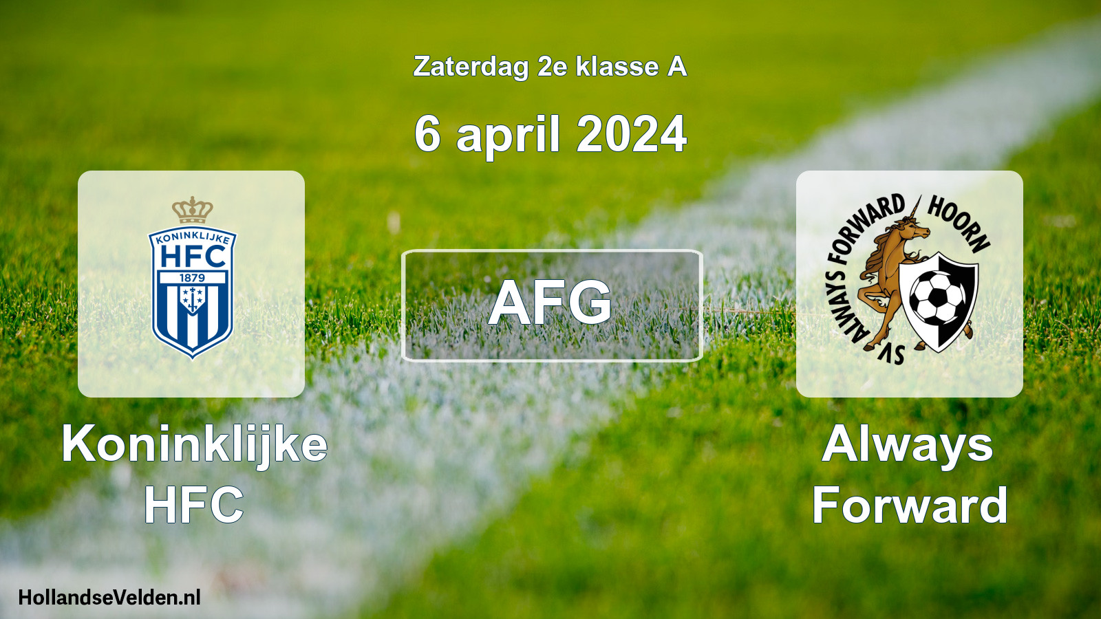 Geplande wedstrijd: Koninklijke HFC - Always Forward (6 april 2024)