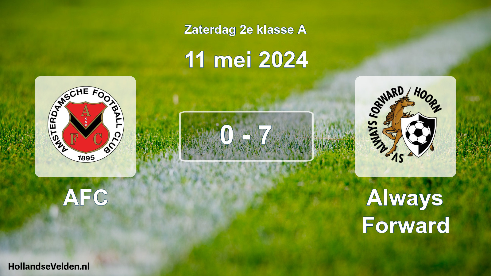 Total number of matches played: AFC - Always Forward 0 - 7 (11 May 2024)