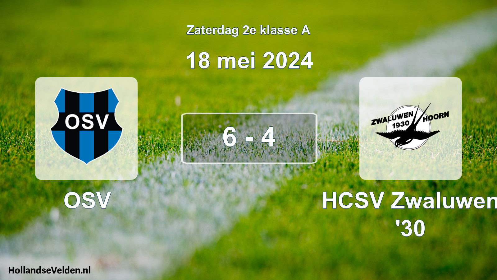 Total number of matches played: OSV - Zwaluwen '30 6 - 4 (18 May 2024)