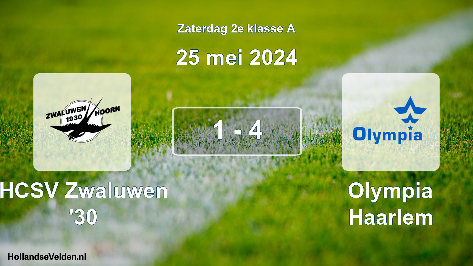 Total number of matches played: Zwaluwen '30 - Olympia Haarlem 1 - 4 (25 May 2024)
