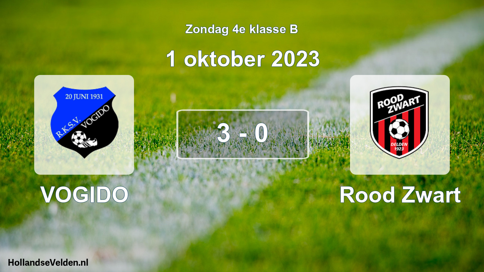 Total number of matches played: VOGIDO - Rood Zwart 3 - 0 (1 October 2023)