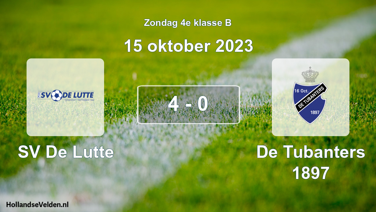 Total number of matches played: SV De Lutte - De Tubanters 1897 4 - 0 (15 October 2023)