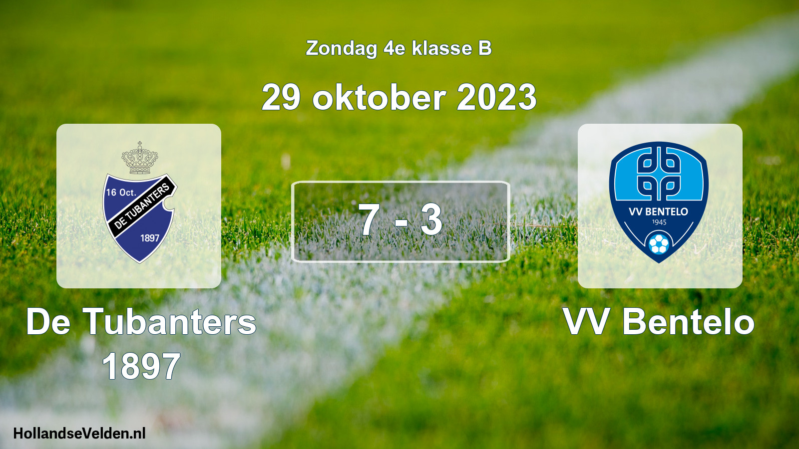 Total number of matches played: De Tubanters 1897 - VV Bentelo 7 - 3 (29 October 2023)