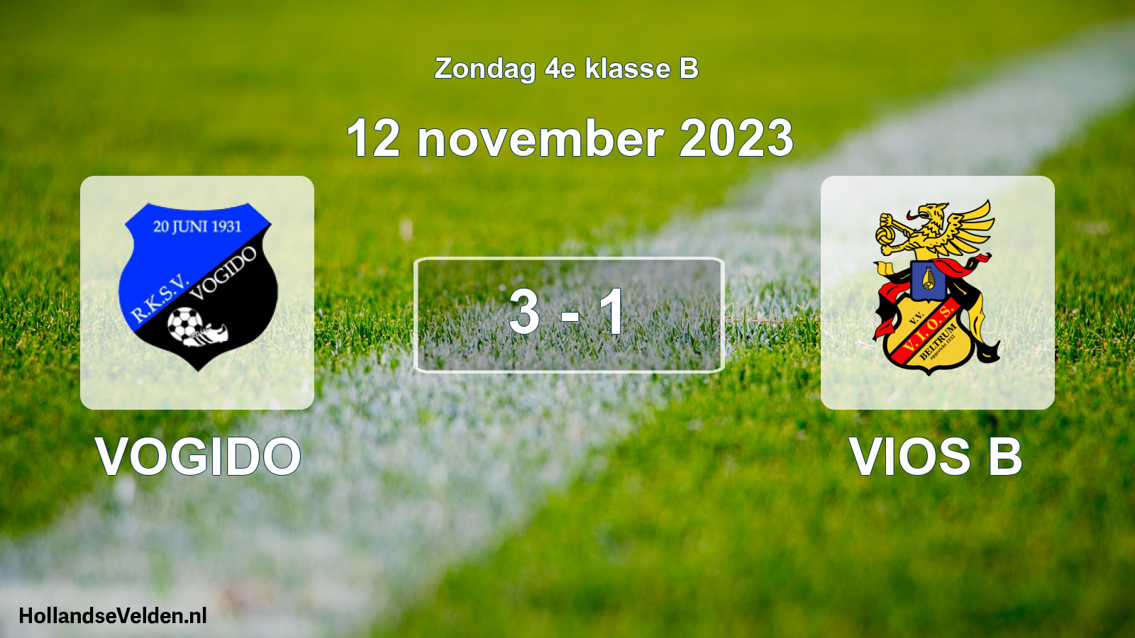 Total number of matches played: VOGIDO - VIOS B 3 - 1 (12 November 2023)
