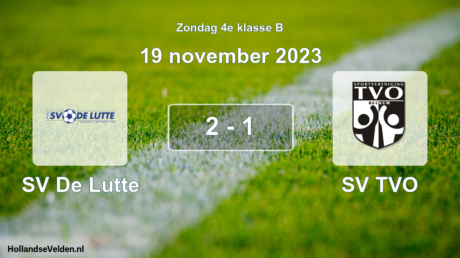 Total number of matches played: SV De Lutte - SV TVO 2 - 1 (19 November 2023)