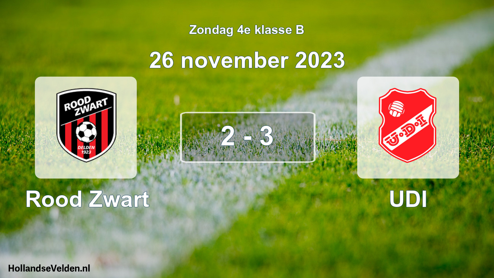 Total number of matches played: Rood Zwart - UDI 2 - 3 (26 November 2023)