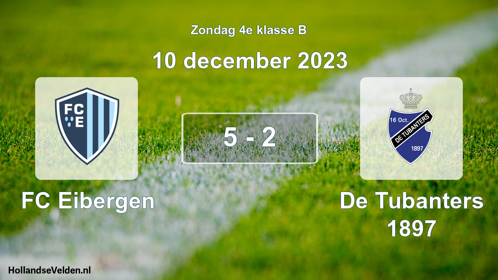 Total number of matches played: FC Eibergen - De Tubanters 1897 5 - 2 (10 December 2023)