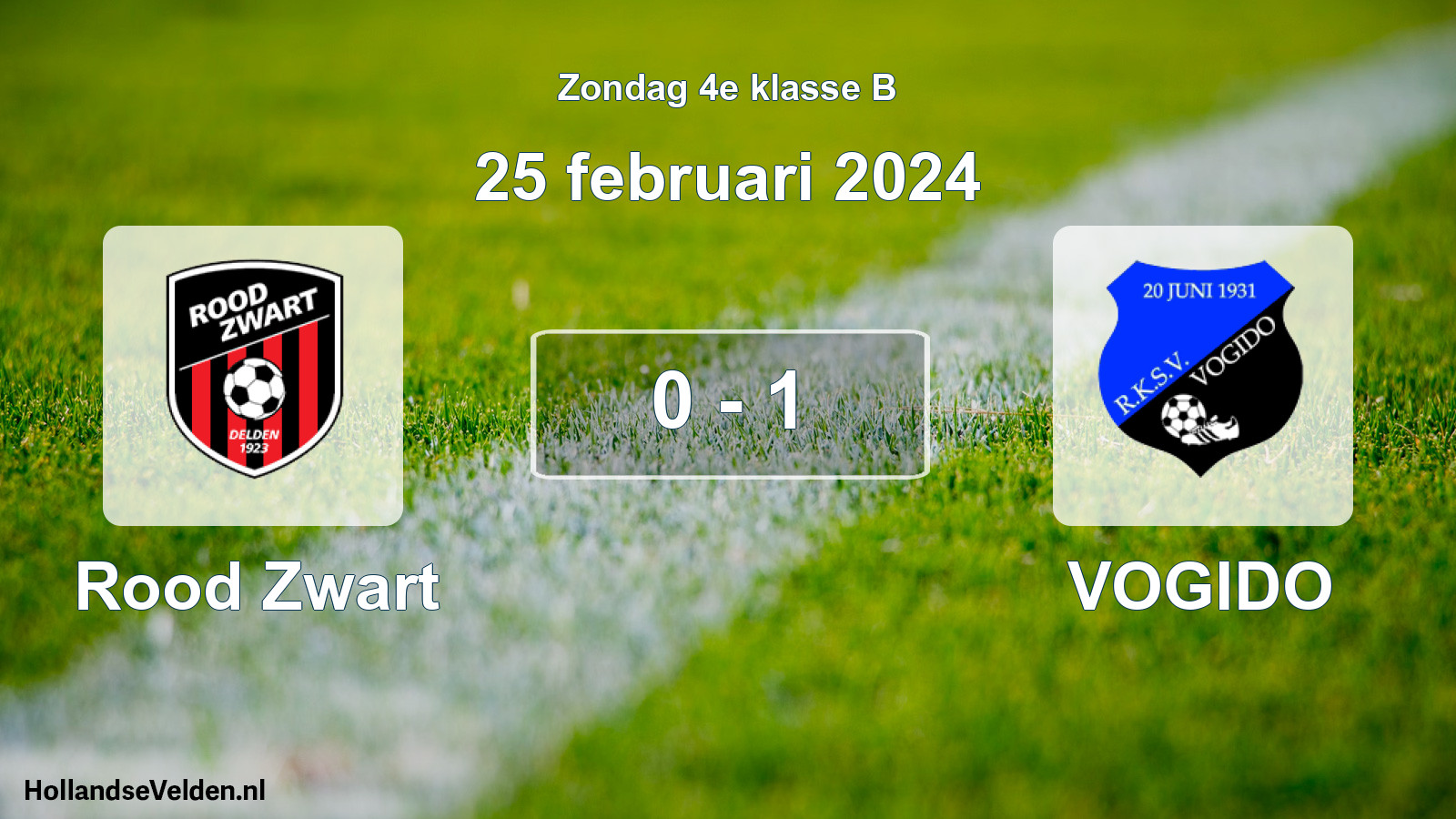 Total number of matches played: Rood Zwart - VOGIDO 0 - 1 (25 February 2024)