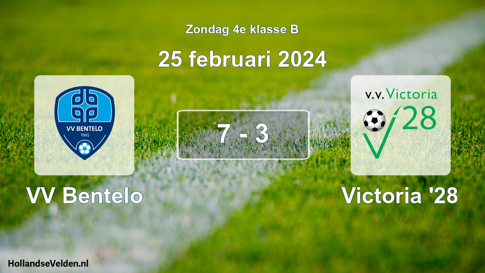 Total number of matches played: VV Bentelo - Victoria '28 7 - 3 (25 February 2024)