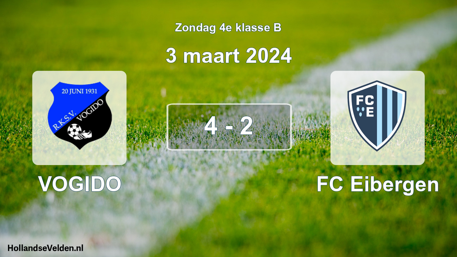 Total number of matches played: VOGIDO - FC Eibergen 4 - 2 (3 March 2024)