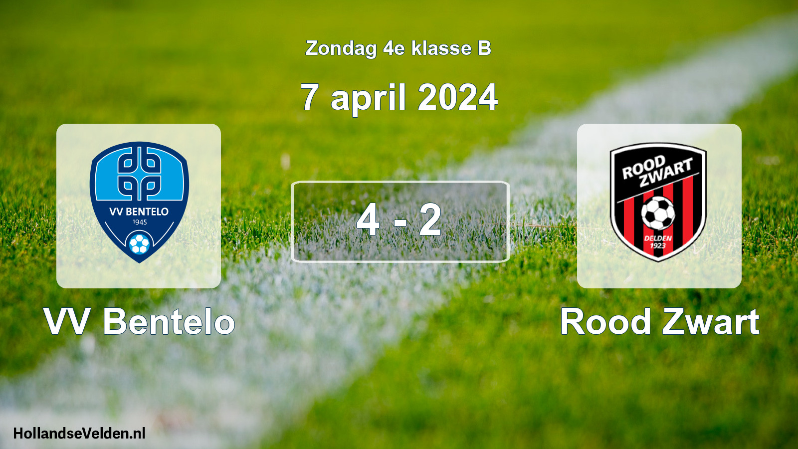 Total number of matches played: VV Bentelo - Rood Zwart 4 - 2 (7 April 2024)