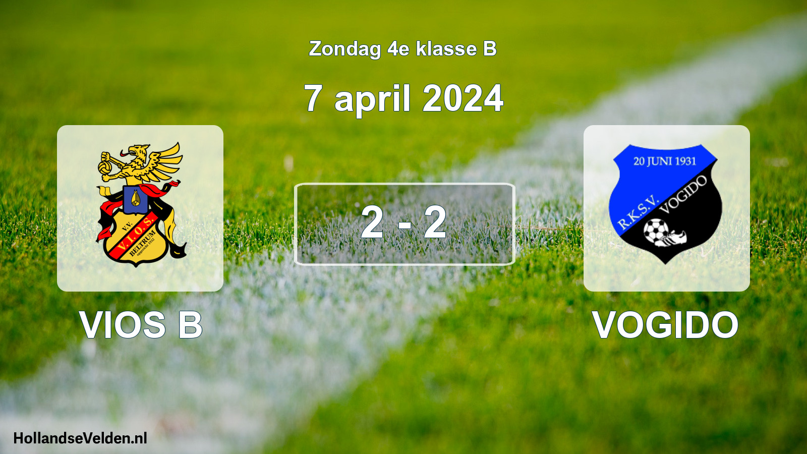 Total number of matches played: VIOS B - VOGIDO 2 - 2 (7 April 2024)
